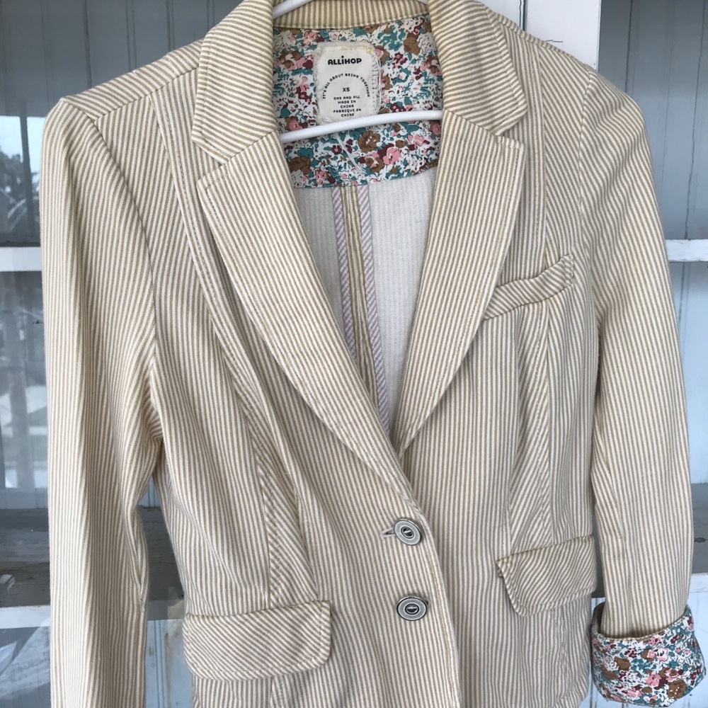 Yellow Striped Anthropology Blazer
